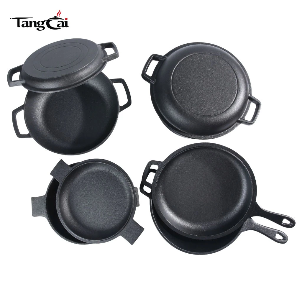 Multi-Purpose Pre-Seasoned Black Iron Combo Cooker Set