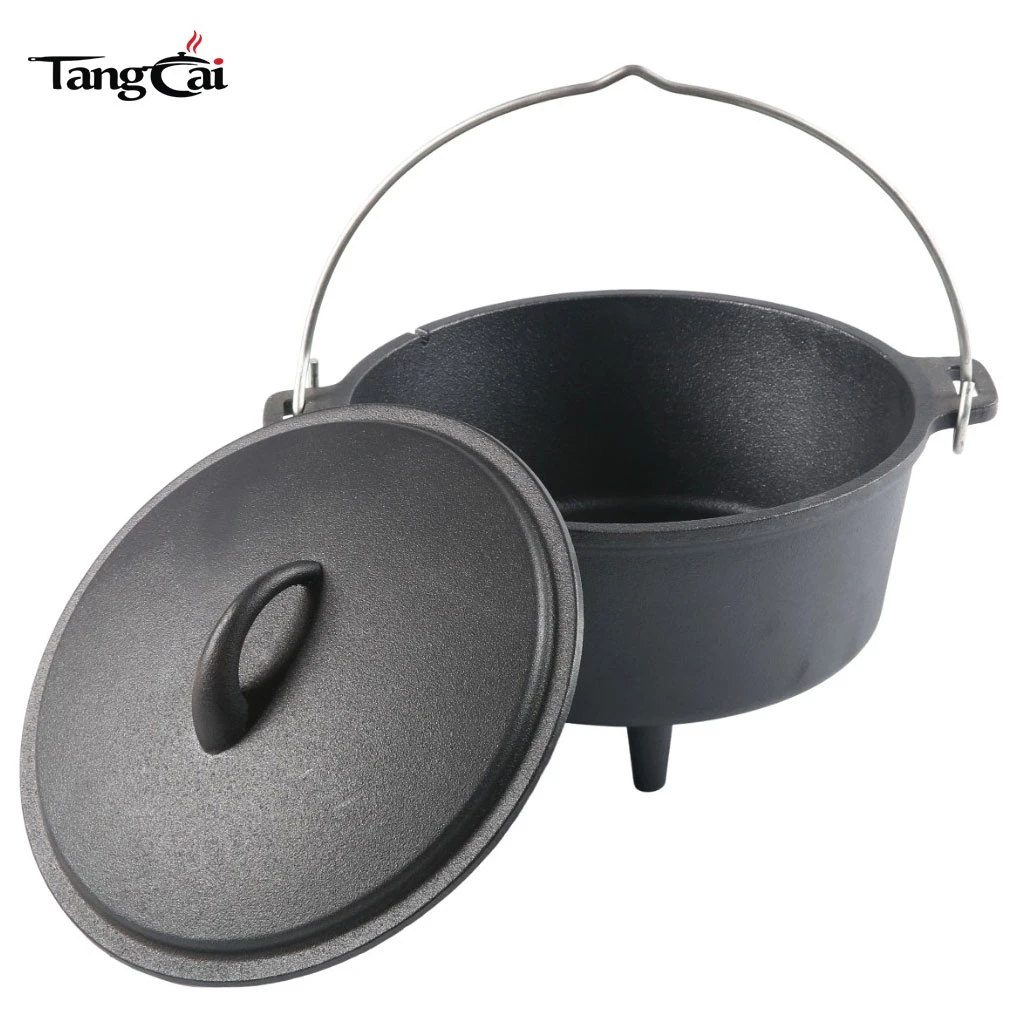 Wholesale Pre-Seasoned Cast Iron Large Camp Dutch Oven with Lid and 3-Legged