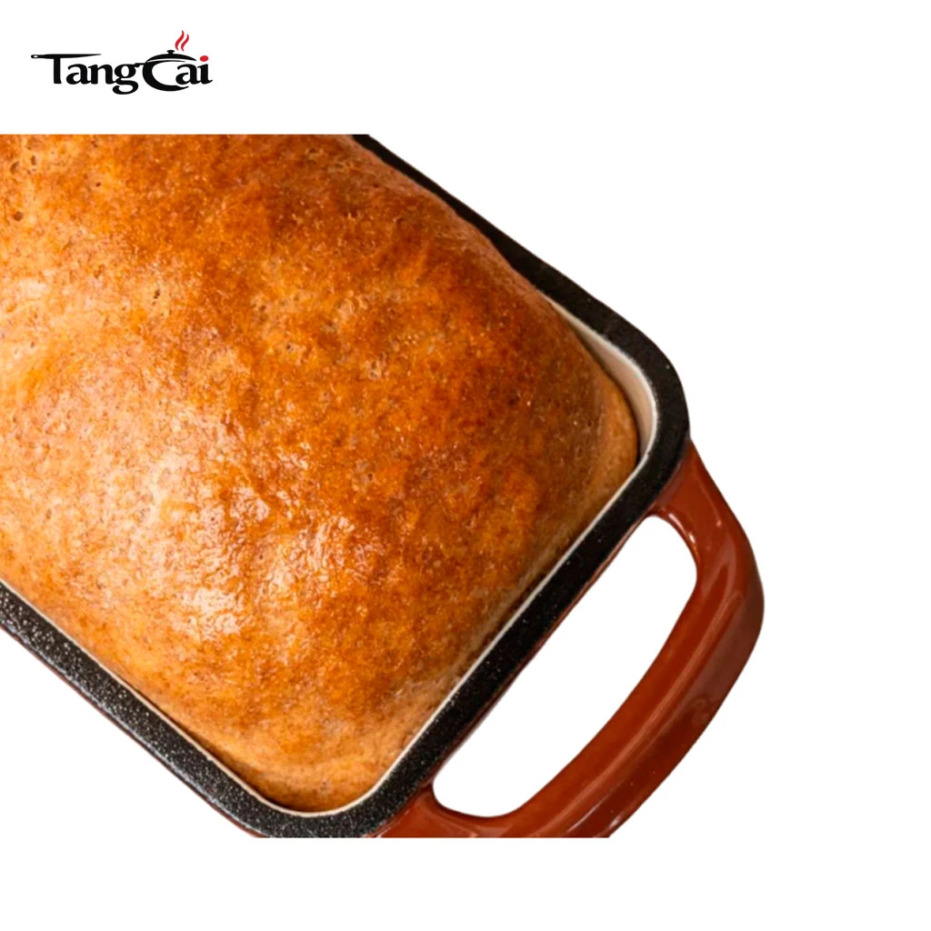 Custom Rectangular Enameled Cast Iron Loaf Baking Pan