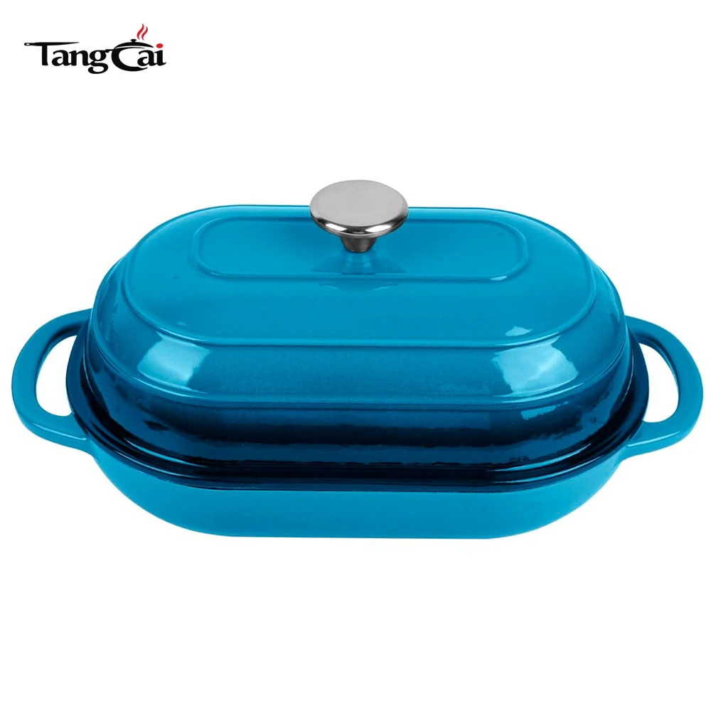 2026 Trending Bakeware 6QT Oval Enameled Cast Iron Bread Oven with Dome Lid