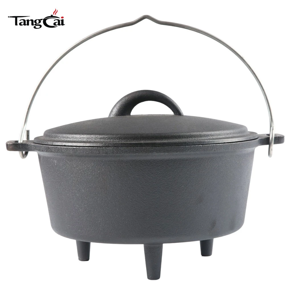Wholesale Pre-Seasoned Cast Iron Large Camp Dutch Oven with Lid and 3-Legged