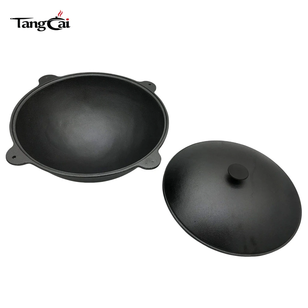 Custom Large 10.5L Cast Iron Uzbek Kazan Pot for Camping Cooking