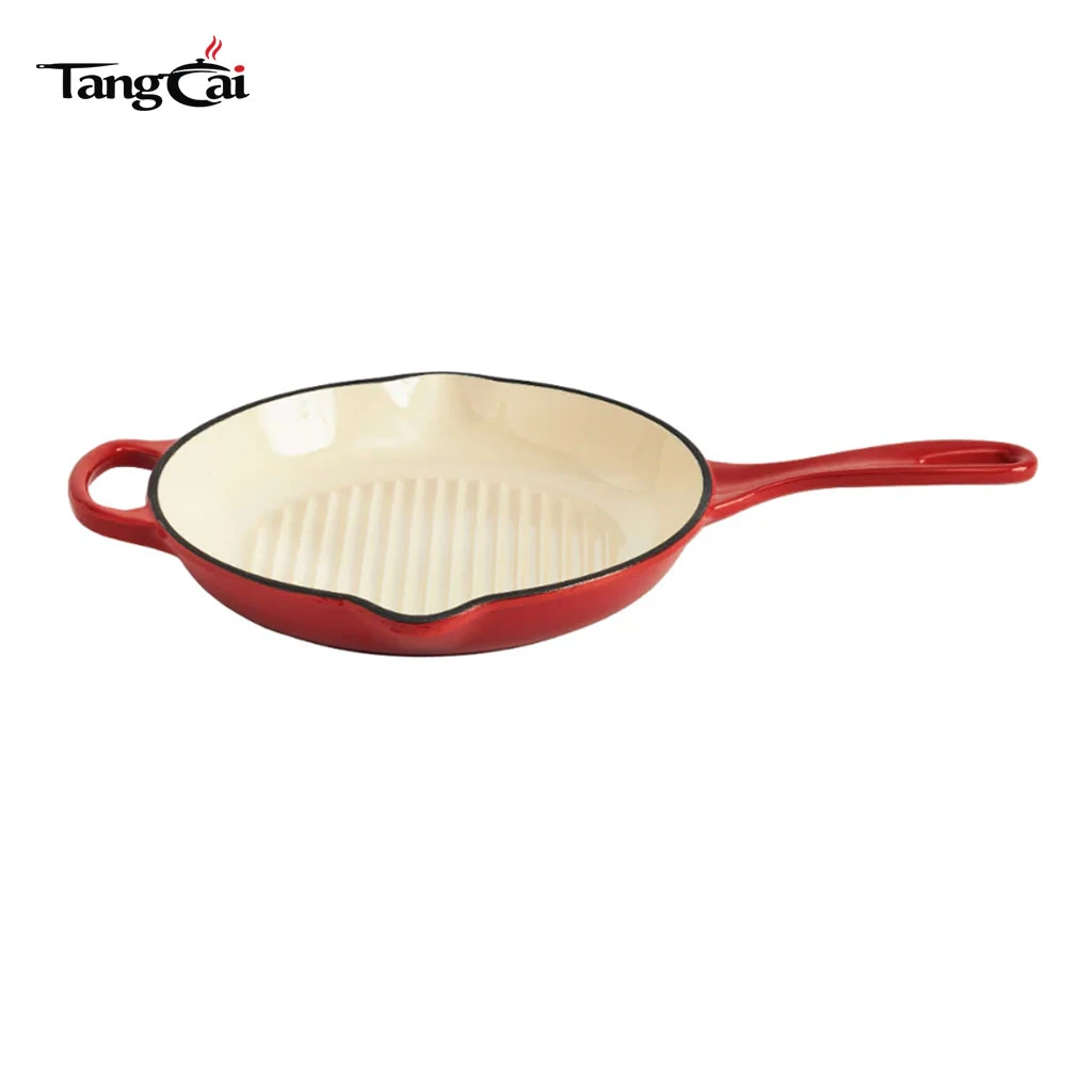 Custom Luxury 6-Piece Enameled Cast Iron Cookware Set- Glossy Red Pots and Pans