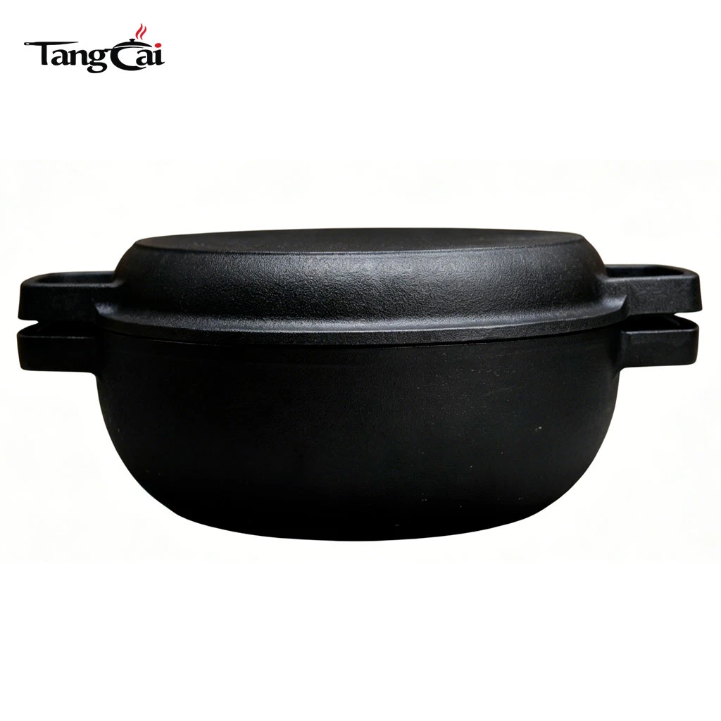 Wholesale Pre-Seasoned Cast Iron 2-in-1 Combo Cooker, Round Bread Baker & Roasting Pan