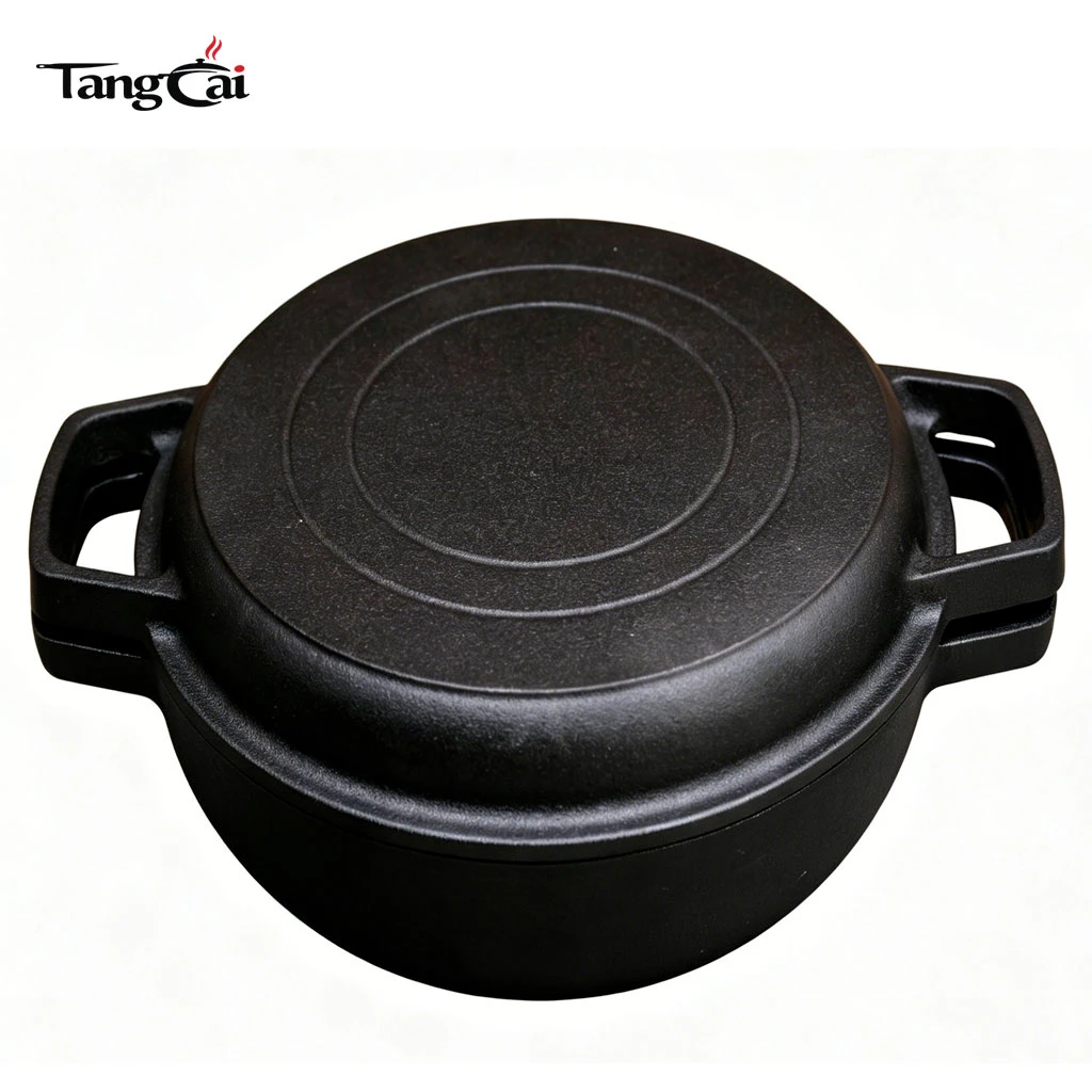 Wholesale Pre-Seasoned Cast Iron 2-in-1 Combo Cooker, Round Bread Baker & Roasting Pan