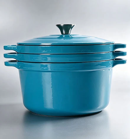 Premium 4-Piece Enameled Cast Iron Stackable Set