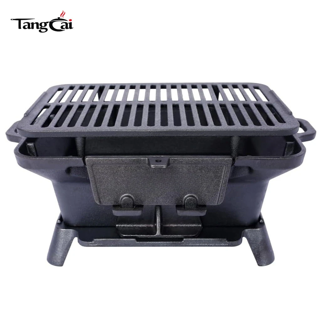 Wholesale Cast Iron Hibachi Grill, Mini Portable Charcoal BBQ, Tabletop Skillet Grill Stove for Outdoor, Picnics & Hunting