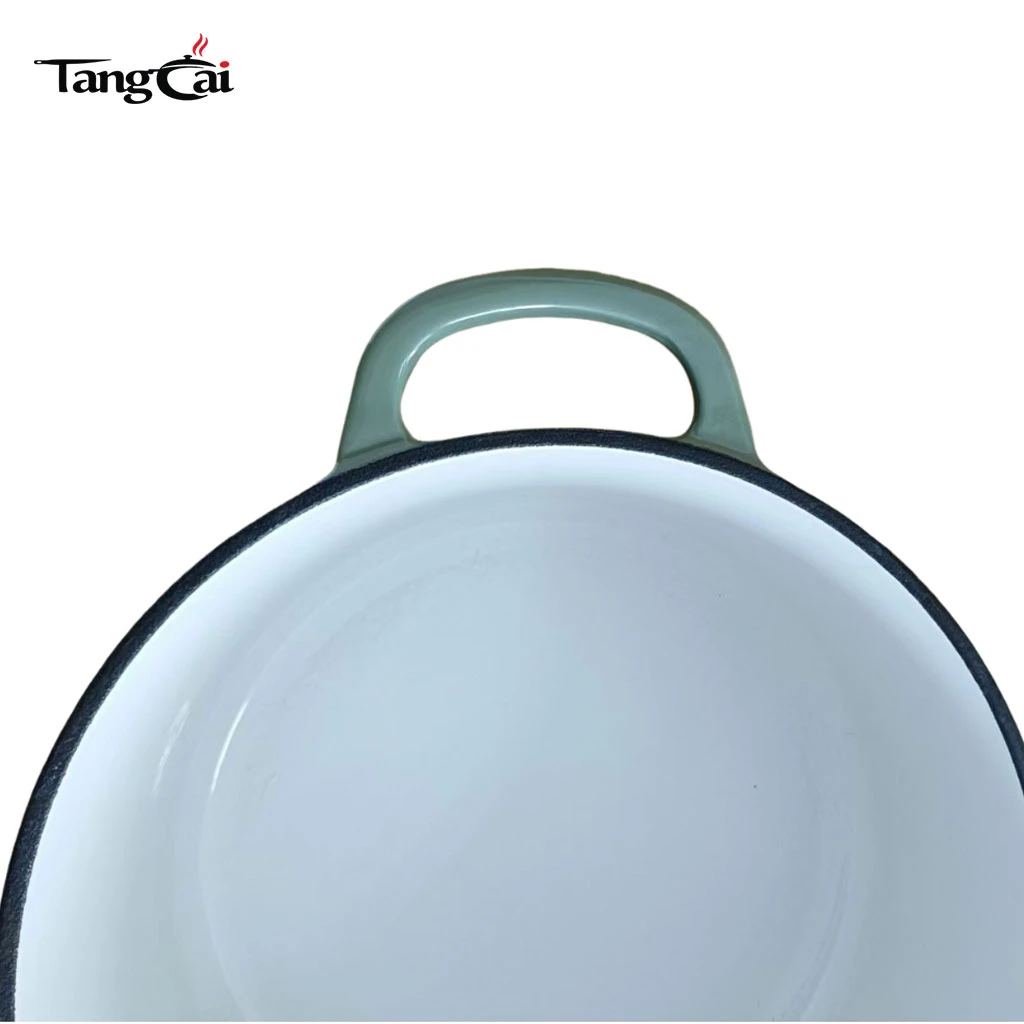 Modern Cookware Design 5.5QT Round Enameled Cast Iron Dutch Oven with Wider Handles