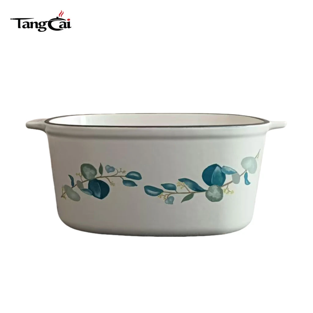 OEM Cookware Factory Supply Enamleled cast iron dutch oven with floral pattern