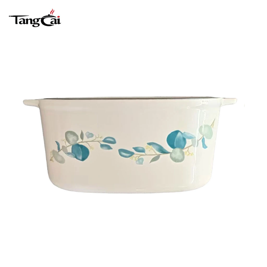 OEM Cookware Factory Supply Enamleled cast iron dutch oven with floral pattern
