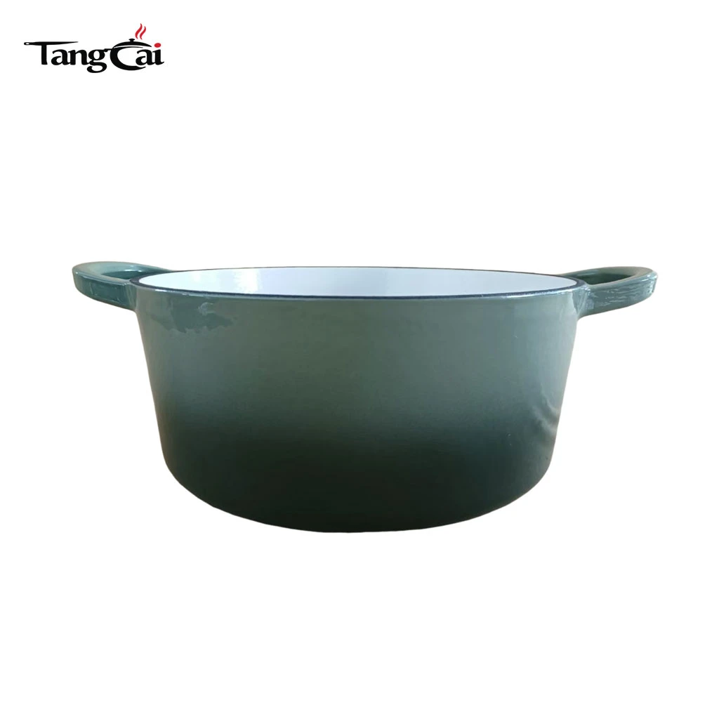 Modern Cookware Design 5.5QT Round Enameled Cast Iron Dutch Oven with Wider Handles