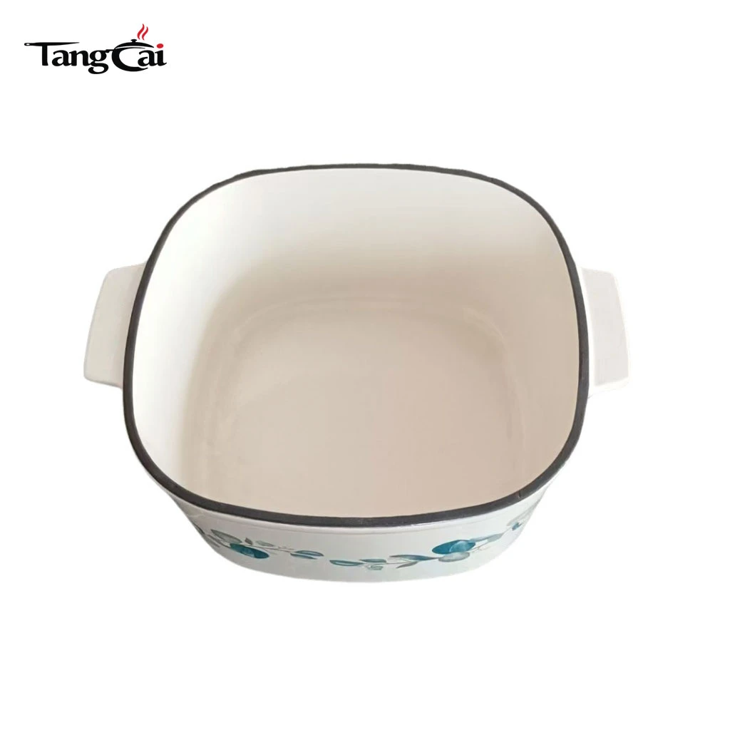 OEM Cookware Factory Supply Enamleled cast iron dutch oven with floral pattern