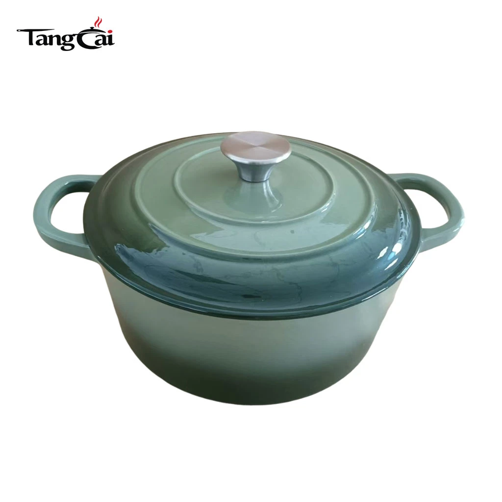 Modern Cookware Design 5.5QT Round Enameled Cast Iron Dutch Oven with Wider Handles