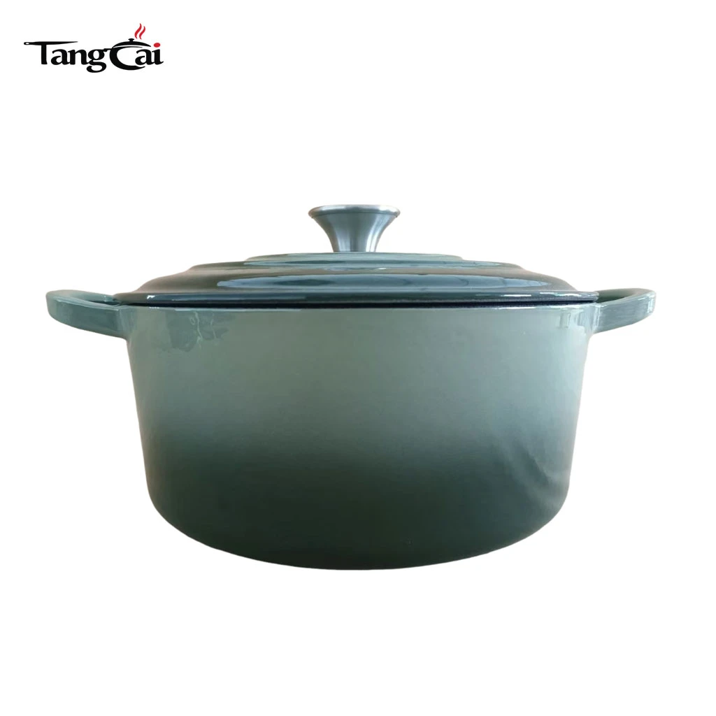 Modern Cookware Design 5.5QT Round Enameled Cast Iron Dutch Oven with Wider Handles