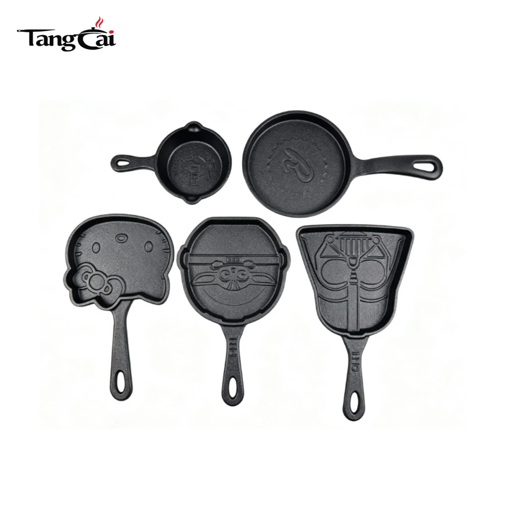 Multi‑Shape Mini Cast Iron Skillets, Small Cute Nonstick Fry Pans for Holiday Gifts