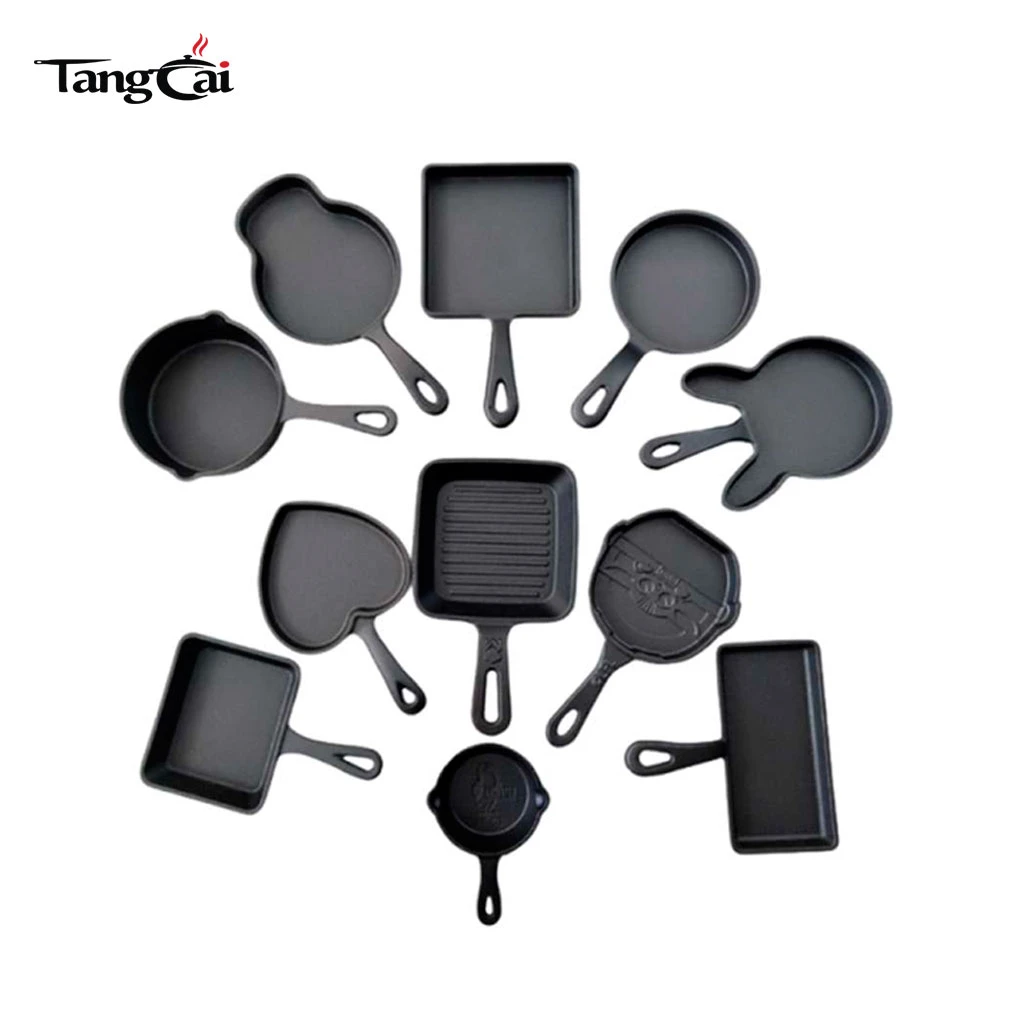 Multi‑Shape Mini Cast Iron Skillets, Small Cute Nonstick Fry Pans for Holiday Gifts