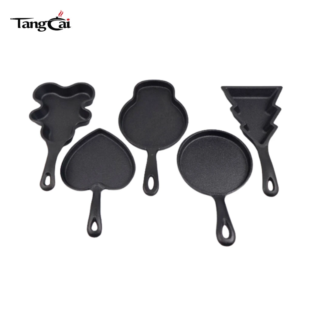 Multi‑Shape Mini Cast Iron Skillets, Small Cute Nonstick Fry Pans for Holiday Gifts