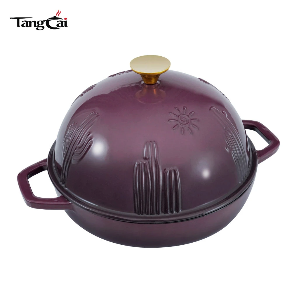 5QT Round Enamel Cast Iron Sourdough Bread Oven With Dome Lid