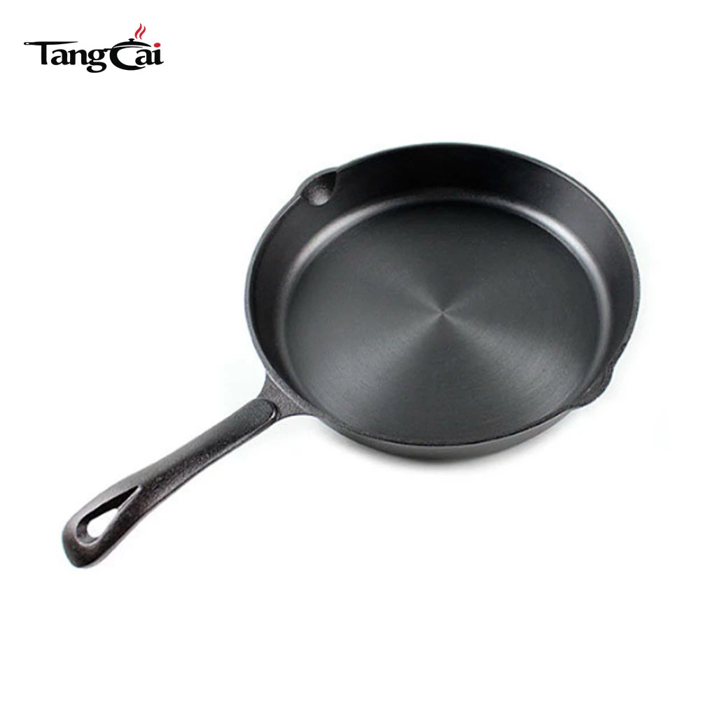 Smooth Polished Pre‑Seasoned Cast Iron Skillet with Handle