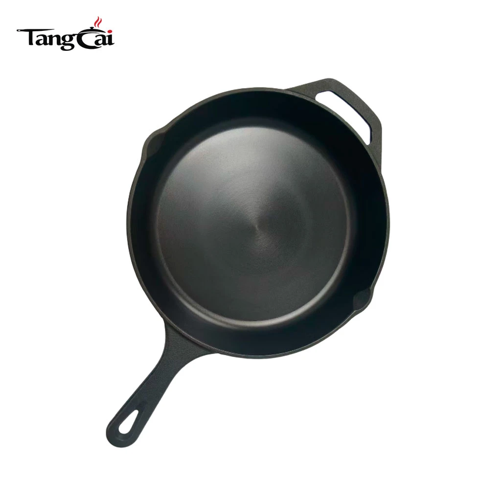 Smooth Polished Pre‑Seasoned Cast Iron Skillet with Handle