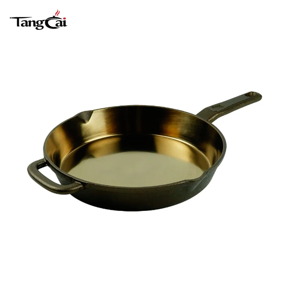 Smooth Polished Pre‑Seasoned Cast Iron Skillet with Handle