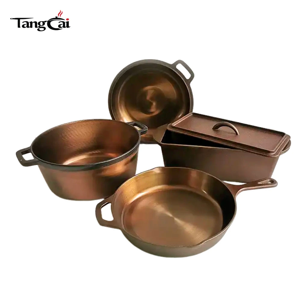 Smooth Polished Pre‑Seasoned Cast Iron Skillet with Handle