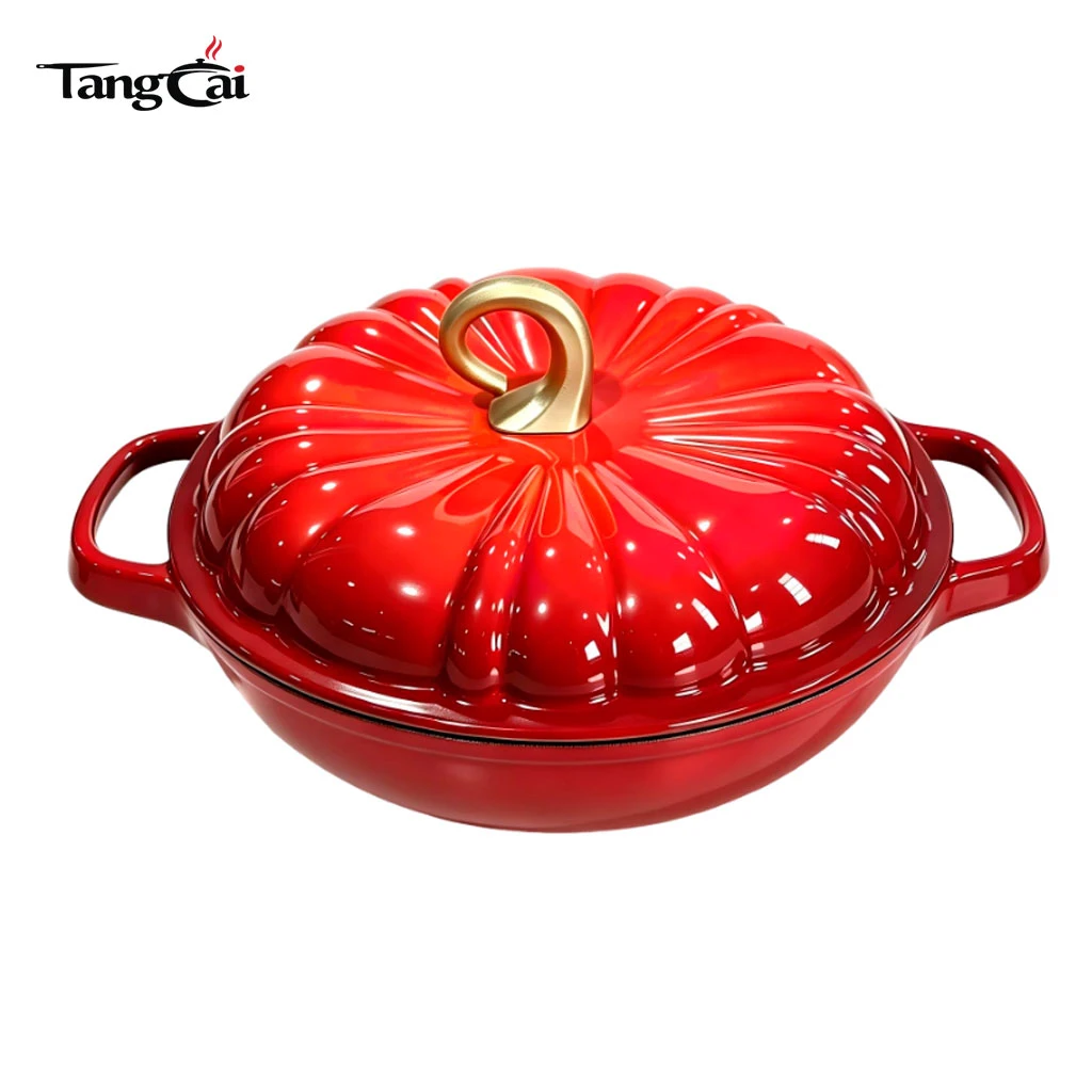 OEM Enameled Cast Iron Pumpkin-Shape Dutch Oven, Vegetable-Shape Casserole Pot